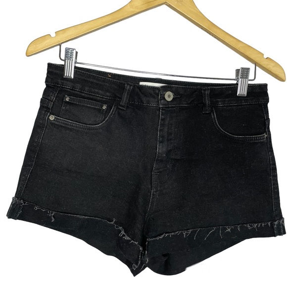 Zara High Waisted Black Denim Short - Picture 1 of 5